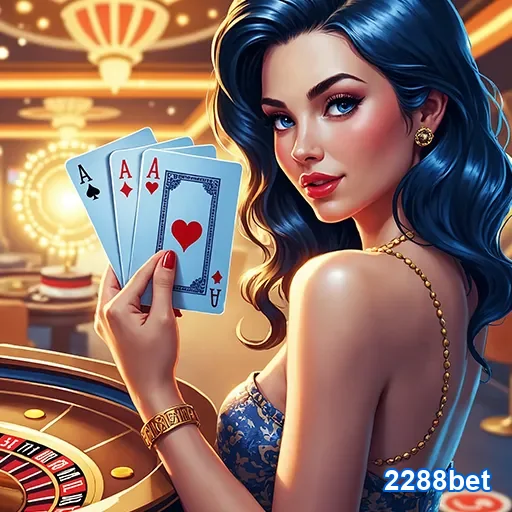 Imagem de cassino com logo do 2288bet, destaque para jogos de azar online no site 2288bet.